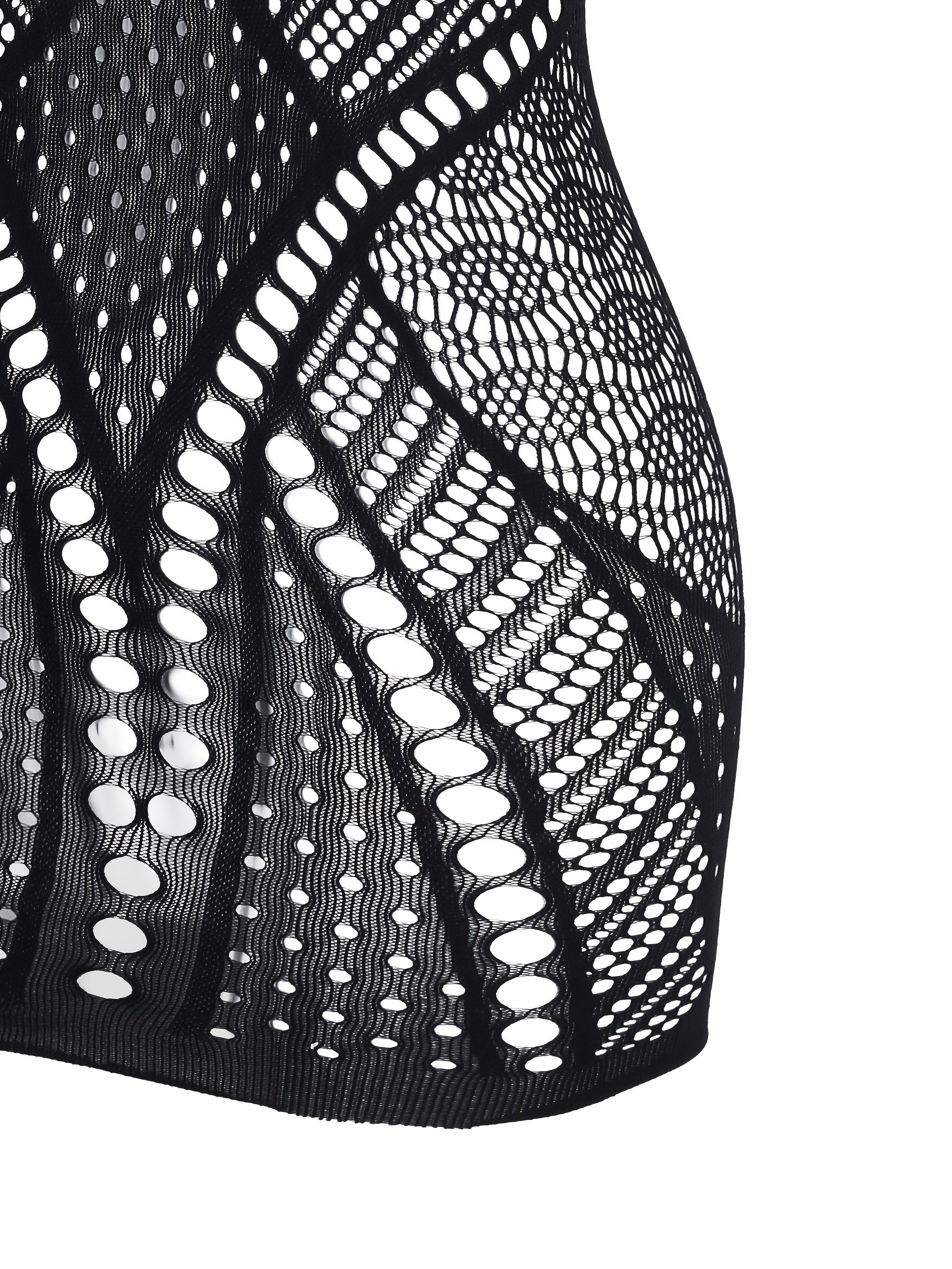 Women's Fishnet Bodycon Lingerie Set with Sheer Backless Babydoll