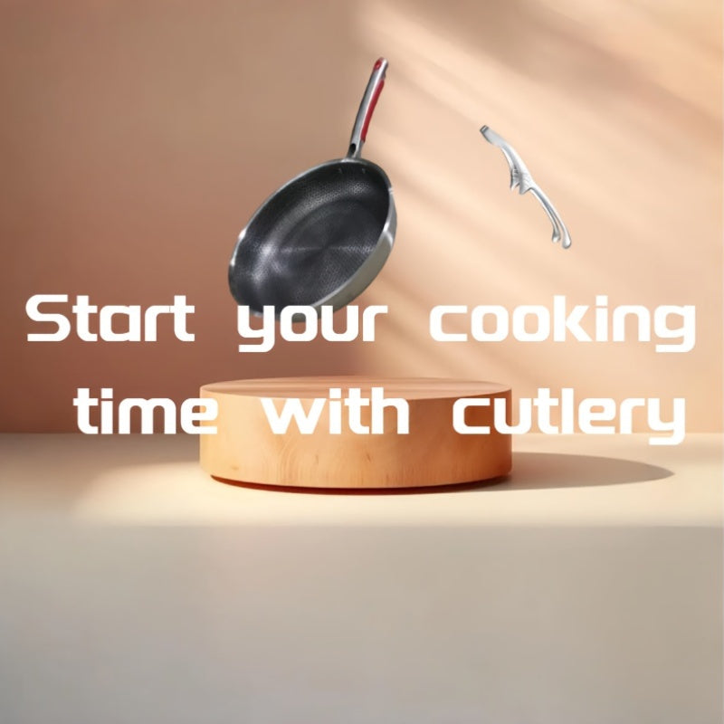 Noxudli po'latdan yasalgan qozon to'plami - 2 dona, no'xatli asal to'siq qozonlar, noxudli po'lat tutqichlar bilan, faqat qo'lda yuvish, tuxum va steak pishirish uchun ikki tomonlama qozon