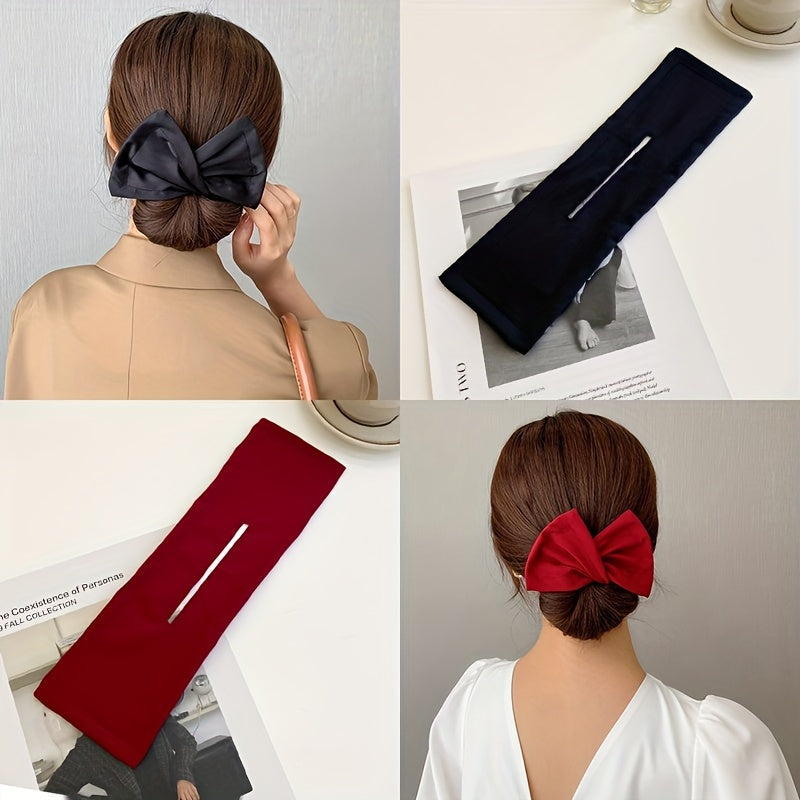 Women's Bow Shaped Ponytail Holder for Curls and Buns Hair Accessory