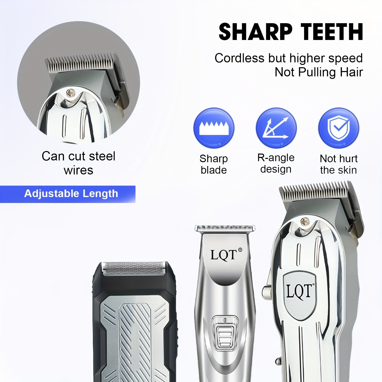 Мужской беспроводной электробритва с умедным дисплеем, перезаряжаемый триммер