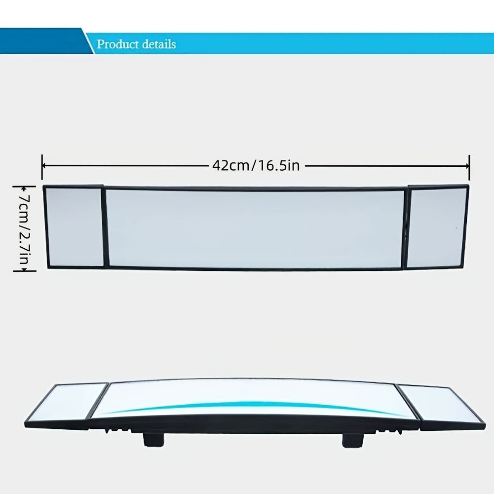 Wide-Angle Convex Car Rear View Mirror Clip-On Seamless Curved Design