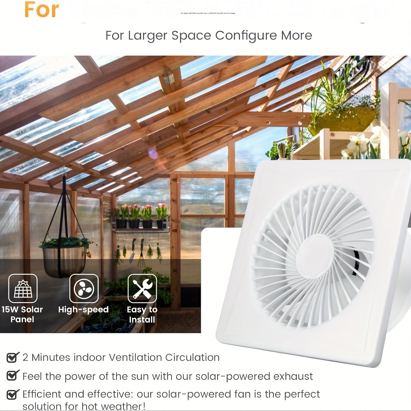 4-Inch Solar Exhaust Fan with 6W Solar Panel and Mounting Bracket