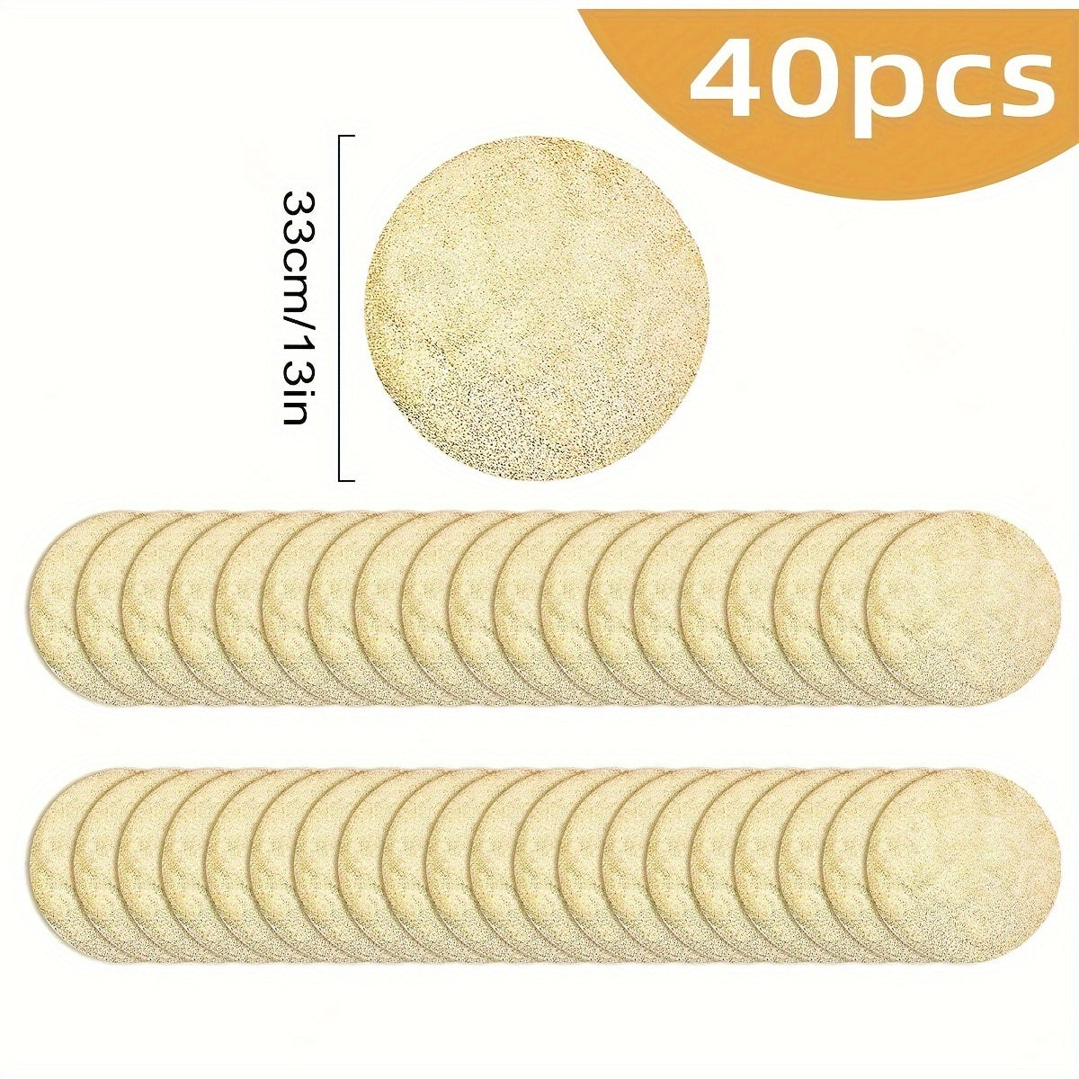 Gold Foil Mesh Round Placemats 33cm for Dining Weddings Parties Home Decor