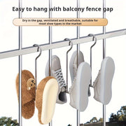 Stainless Steel Shoe Drying Rack Set of 3 or 5 Outdoor Indoor Windproof with Hanging Slippers Hook