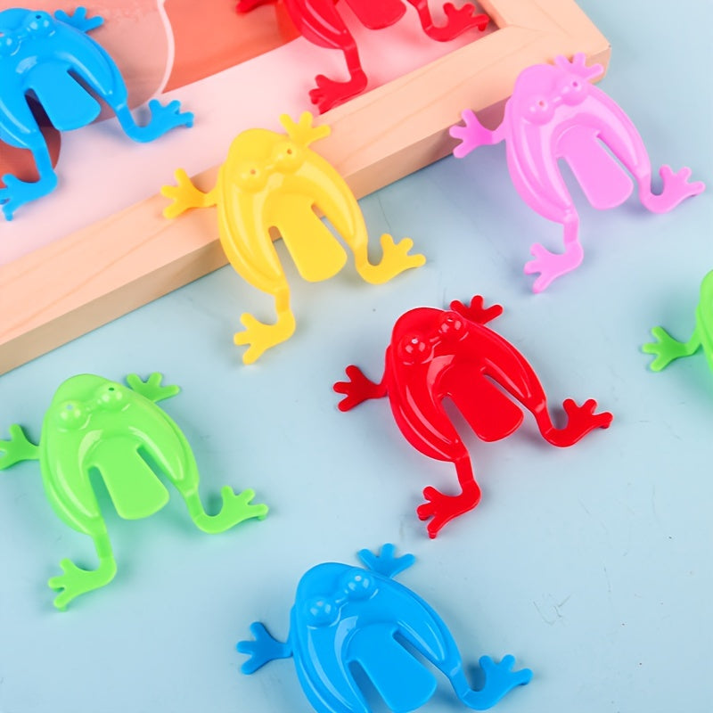 24 Mini Colorful Plastic Jumping Frogs Fidget Toys for Kids and Party Favors