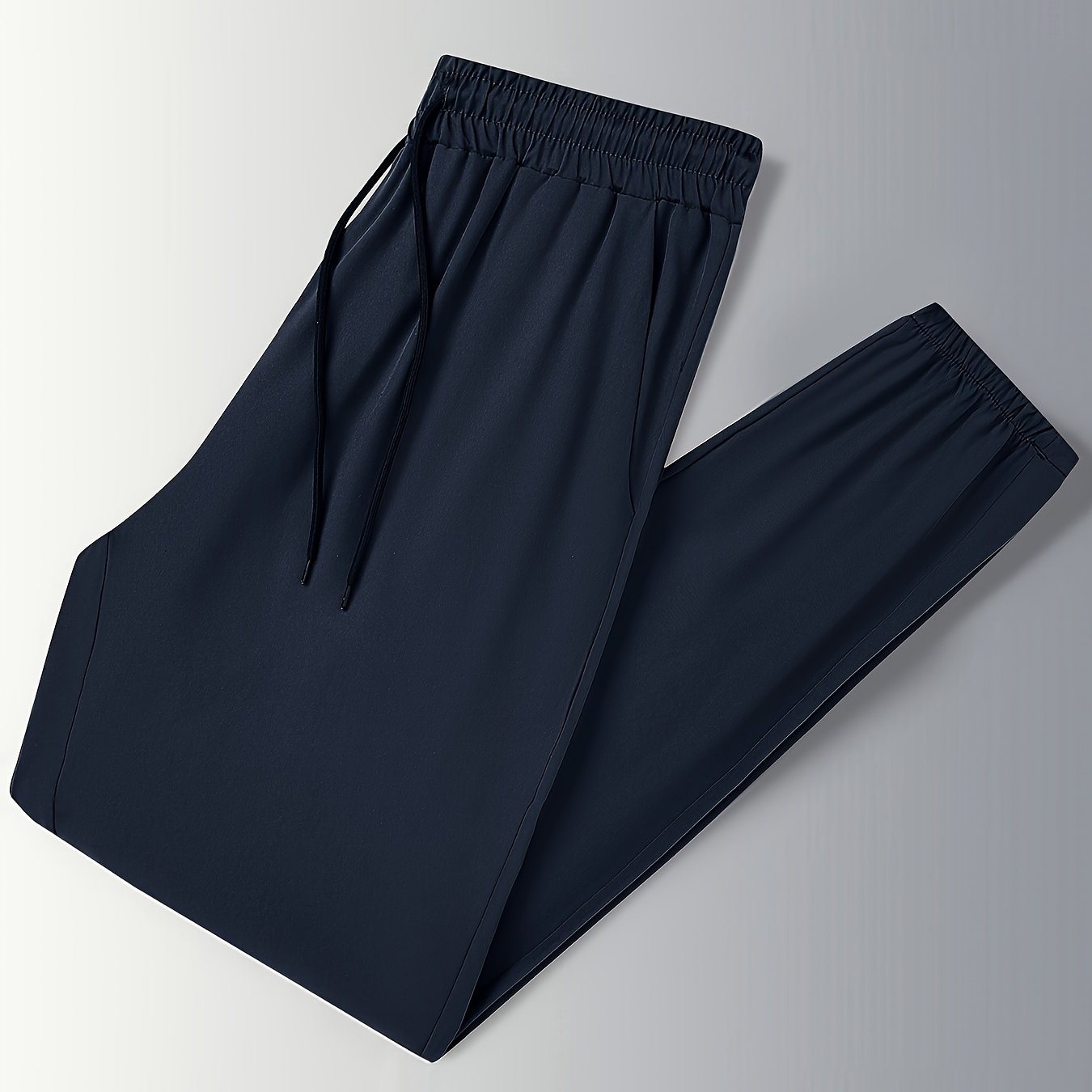Men's Solid Polyester Stretch Drawstring Pants for Outdoor Activities in Spring Summer