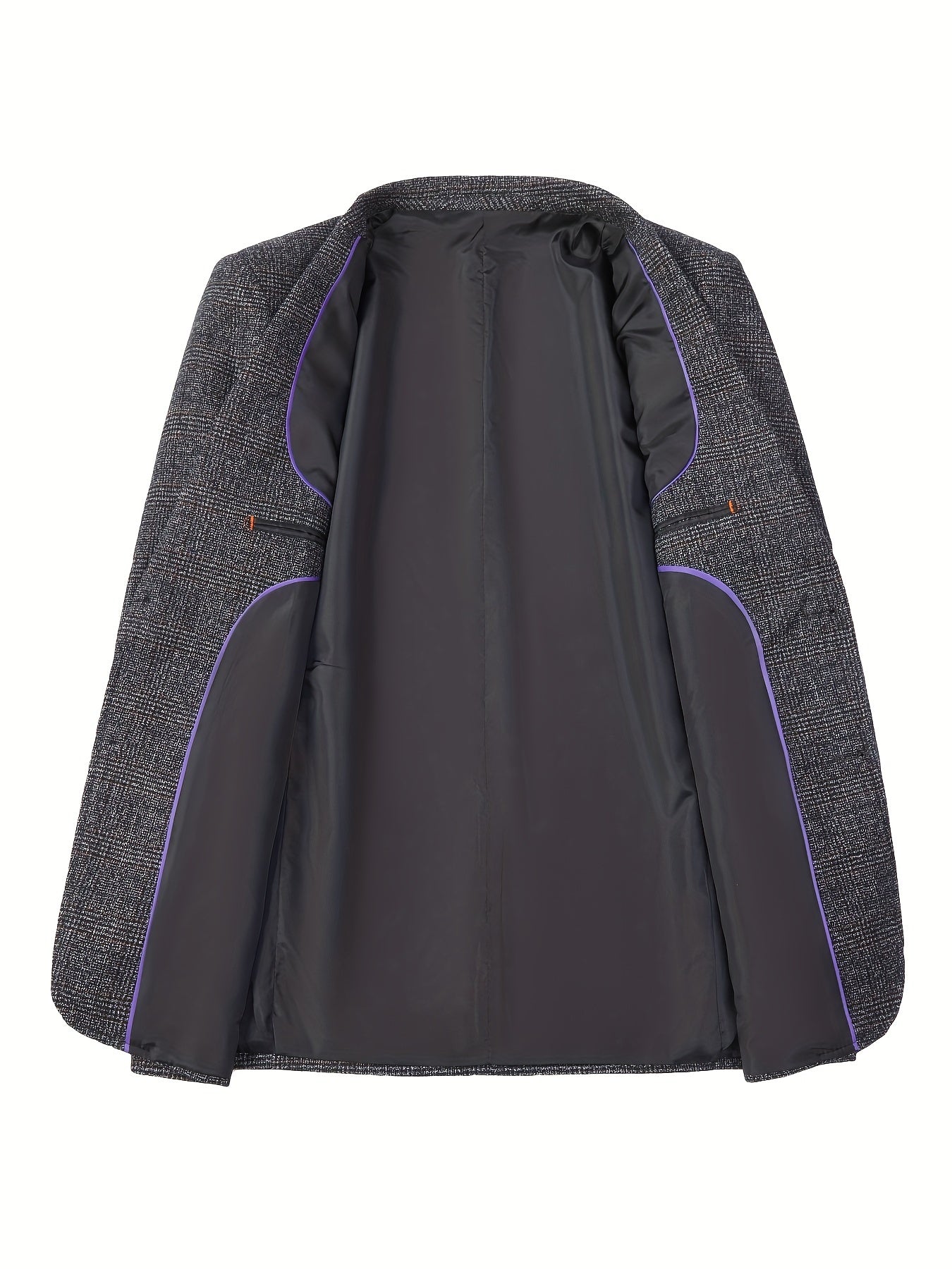 Men's Polyester Plaid Casual Blazer for Spring Fall Business Work