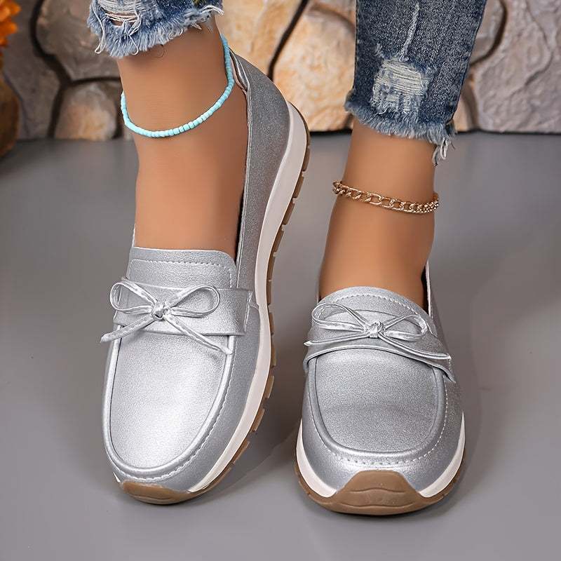 Women Slip-On Loafers Casual Shoes Non-Slip TPR Sole All-Season Black Pink Navy Blue White