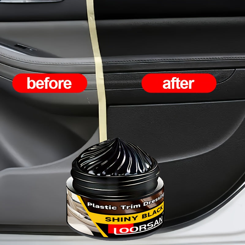 Plastic Restorer Paste for Car Surfaces Black Shine Restores Aging Damage Easy Application
