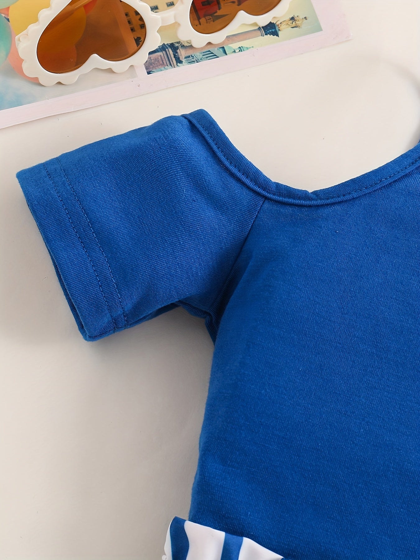 Girls' Summer Two-Piece Set Cami Top and Striped Shorts with Belt for Casual Outdoor Wear