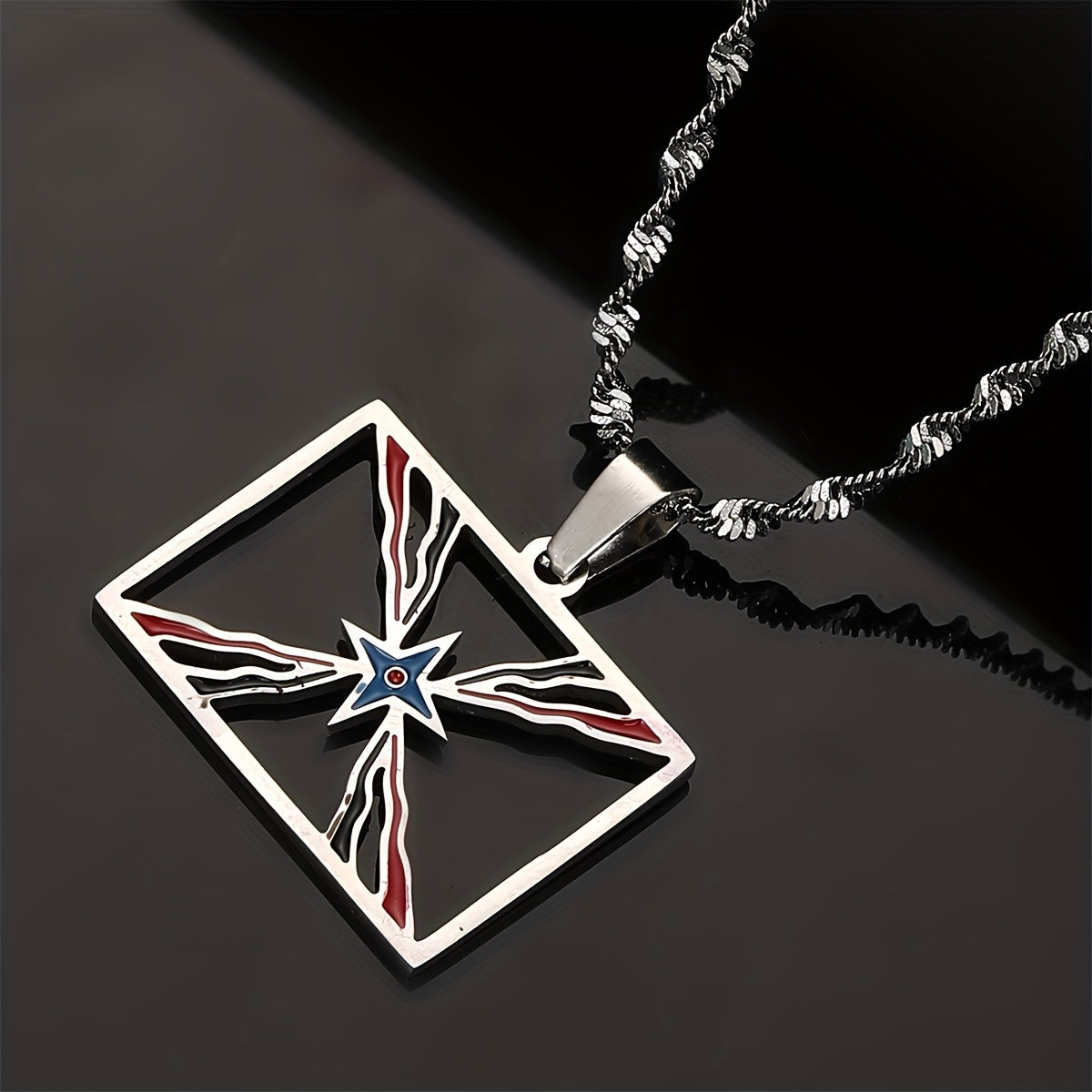 Ashur pendanti zargarlik, zanglamas po'latdan tayyorlangan, erkaklar va ayollar uchun mo'ljallangan Assuriya ilhomlangan zargarlik - Har kuni kiyish va maxsus tadbirlar uchun mukammal