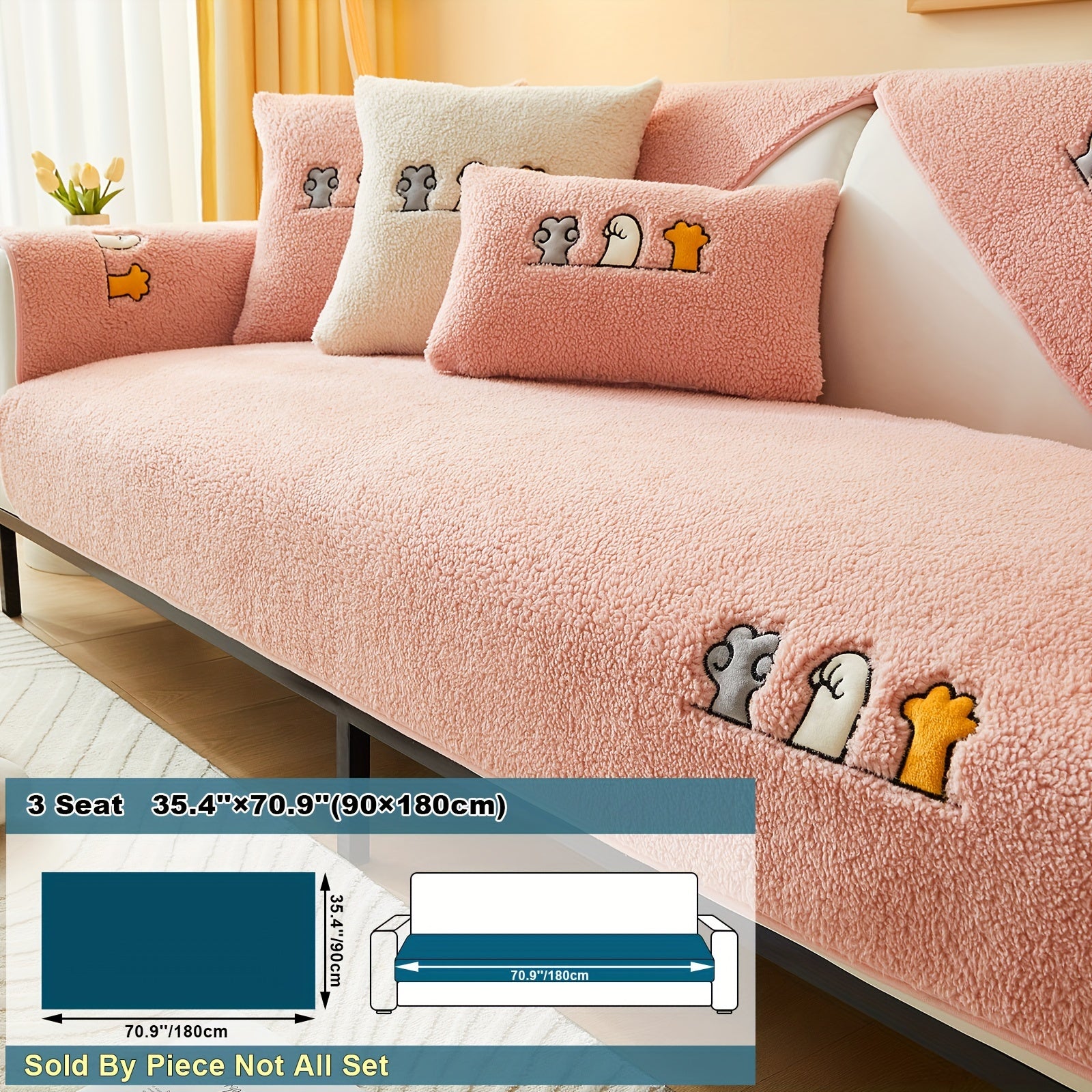 Плюшевый чехол на диван Sherpa, противоскользящий, защитный чехол для мебели для домашних животных для гостиной