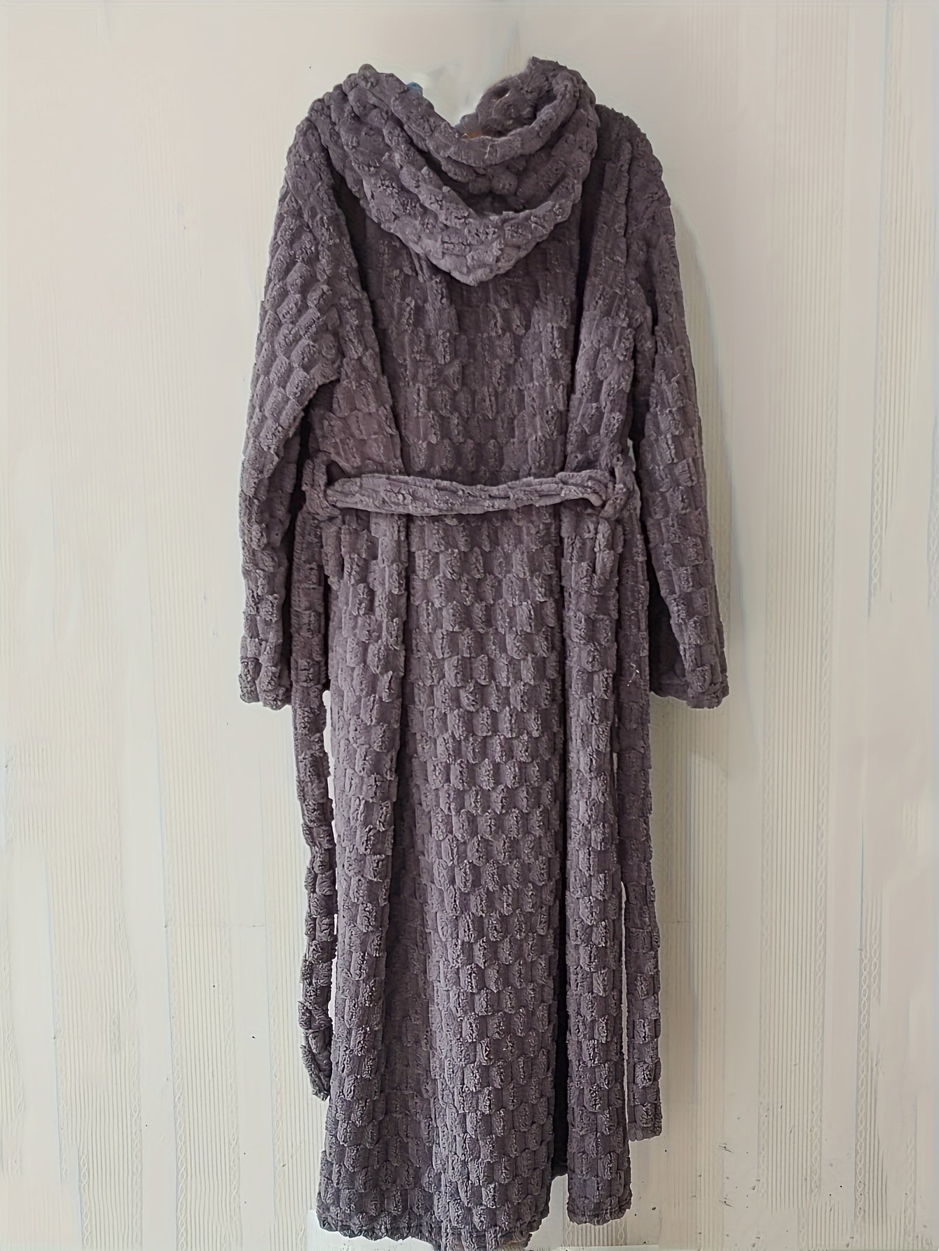 Bata de franela con capucha para hombres con bolsillo y gorro secador de cabello para todas las estaciones