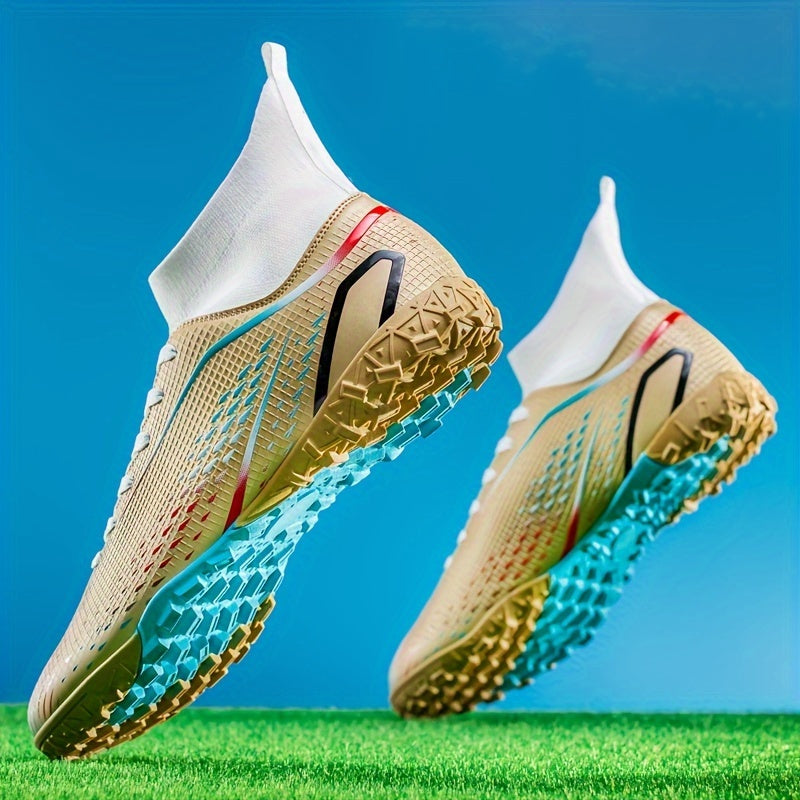 Adult High-Top Soccer Cleats Breathable PU Non-Slip for Training and Competition