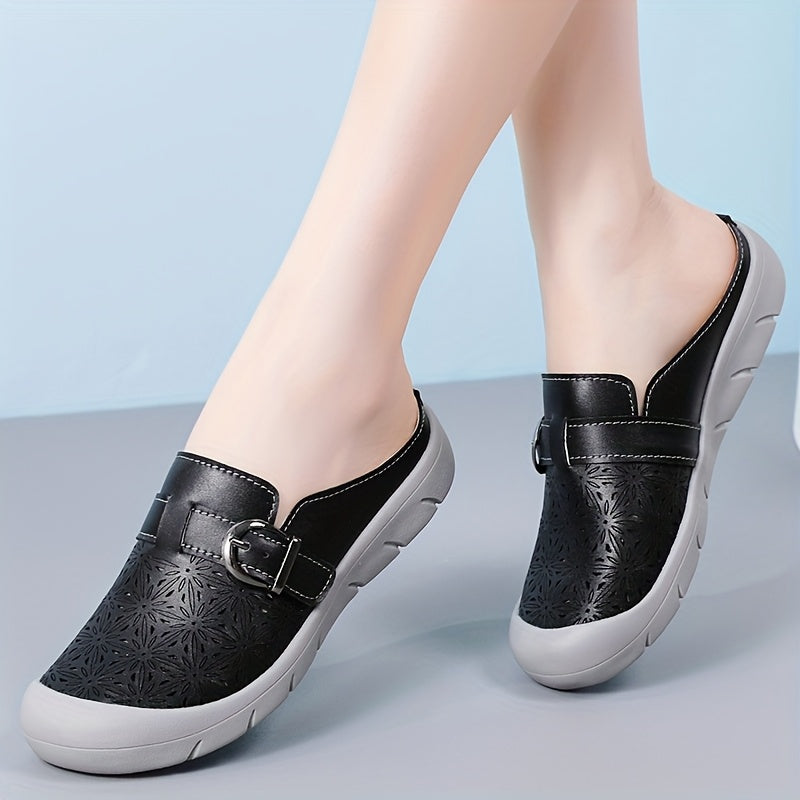 Women's Slip-On Loafers Casual Hollow-Out Summer TPR Sole Platform Shoes