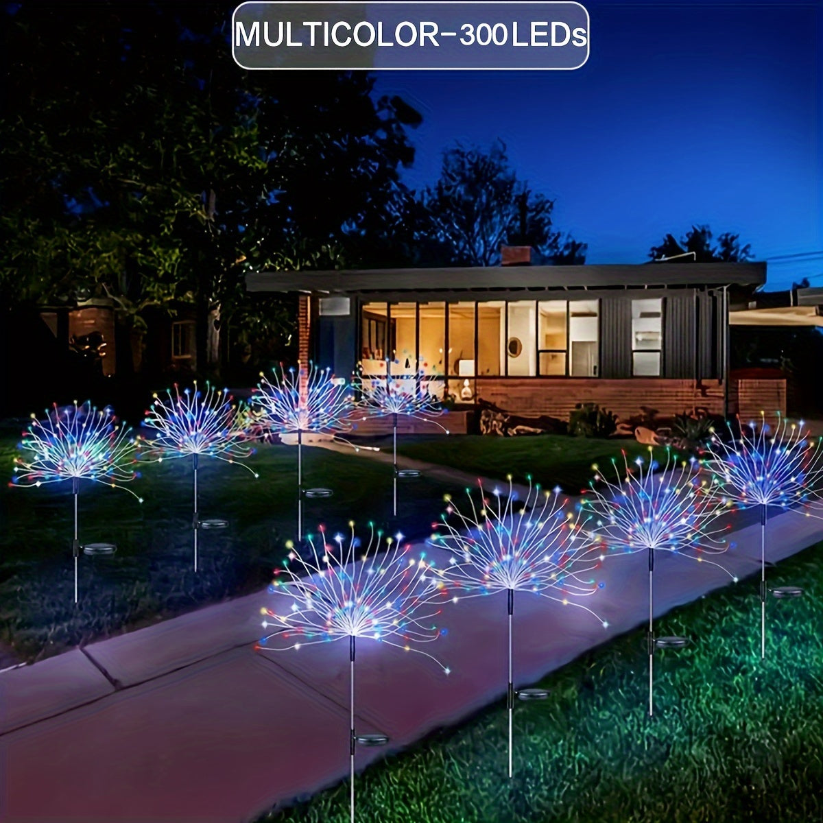 Solar-Powered Outdoor Fireworks Lights with 8 Modes 200LED 150LED 60LED