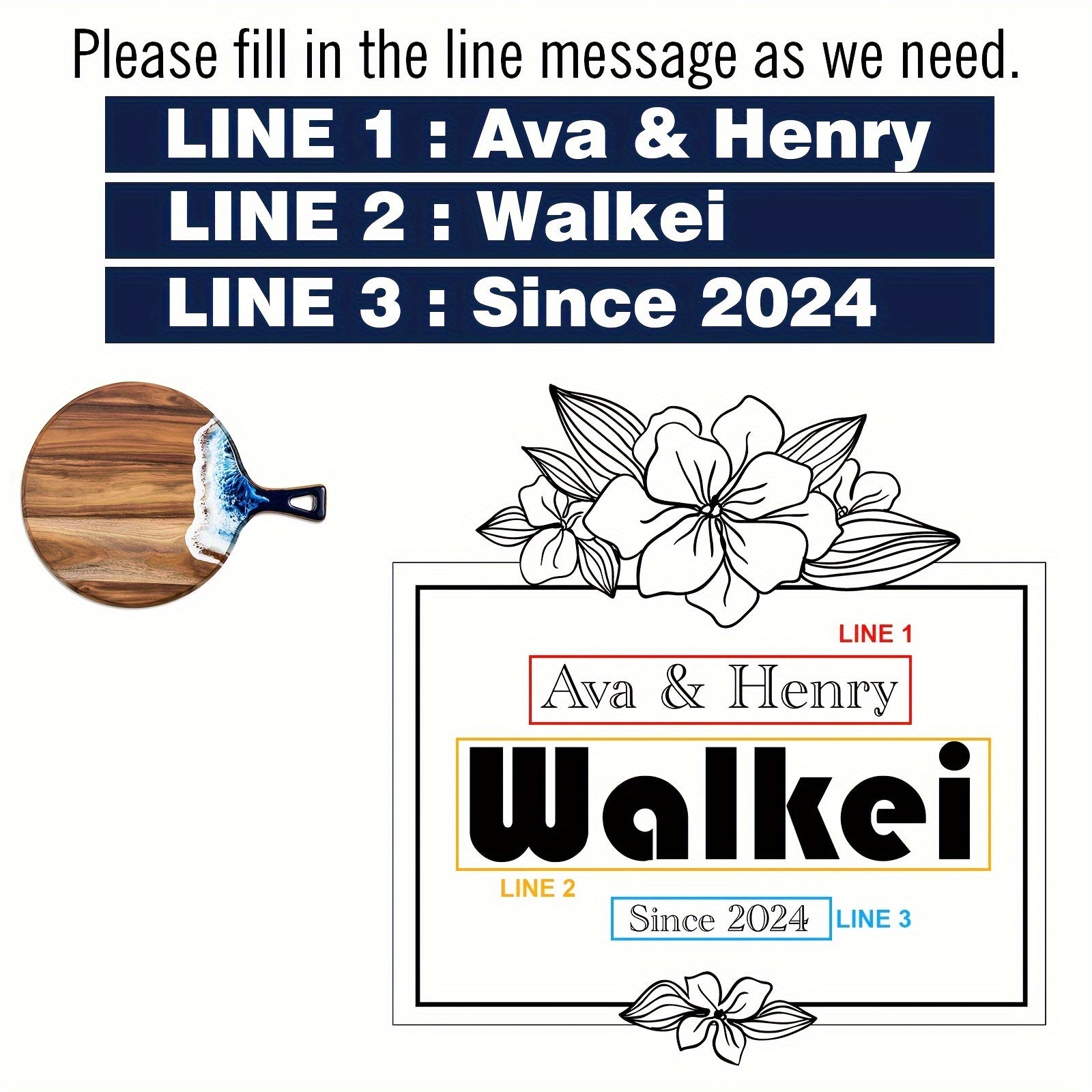 Round Custom Cheese Board with Handle, Personalized Charcuterie Board for Gifts