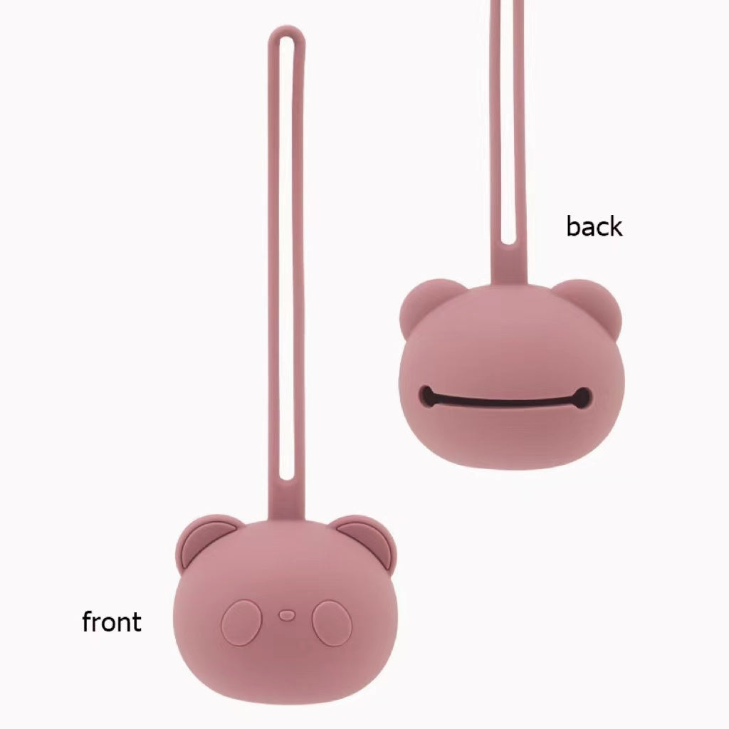 Baby Pacifier Case Silicone Panda Food-Grade BPA-Free for Newborns Girls Boys