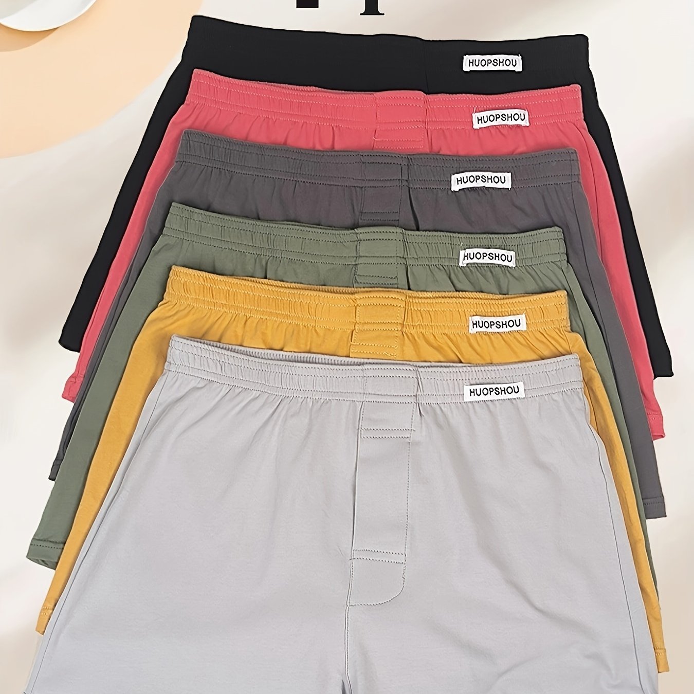 Men's Cotton Boxer Briefs 4-Pack Breathable Solid Color Casual Style