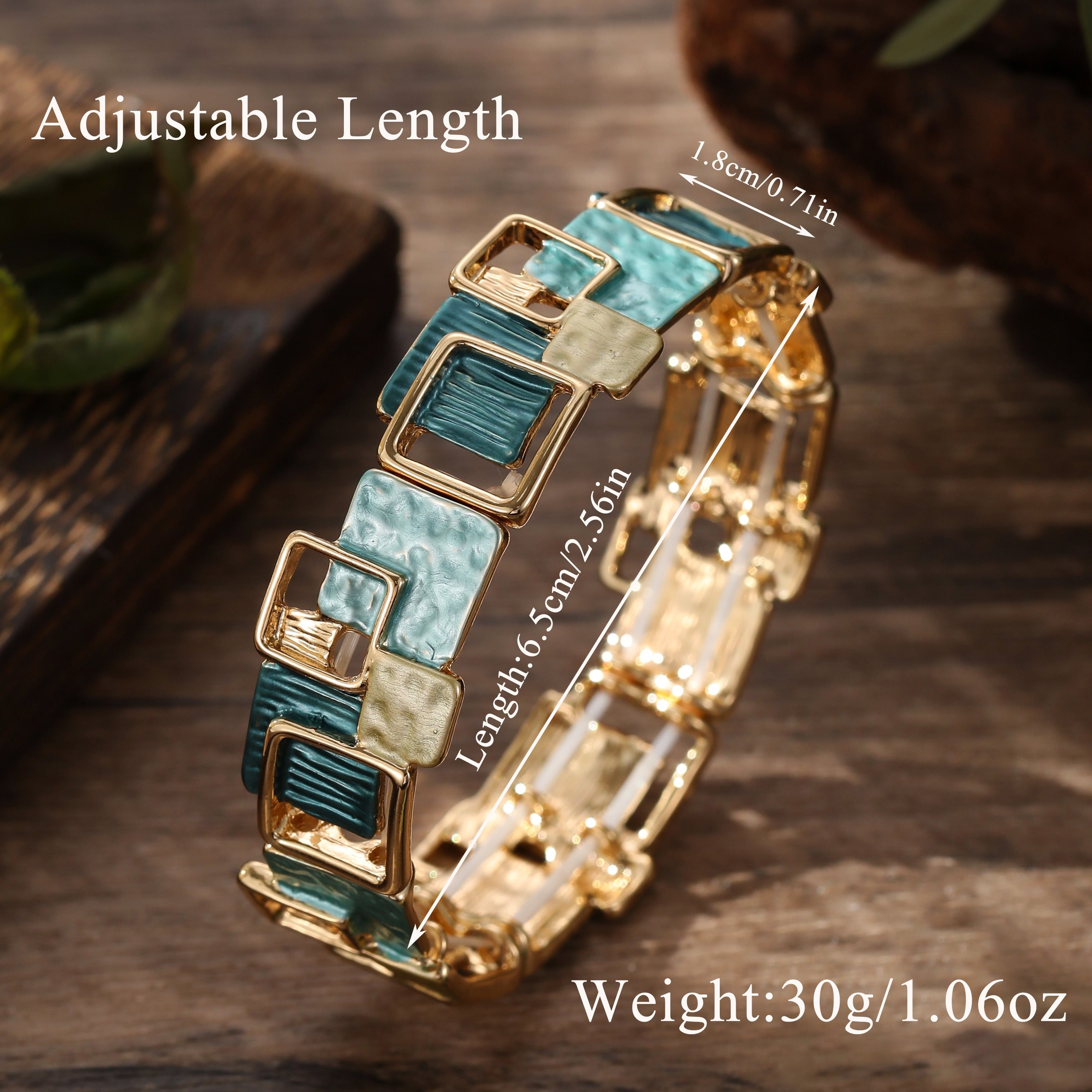Unisex Gold-Plated Enamel Bracelet Zinc Alloy Bangle Jewelry for Everyday and Holiday Wear