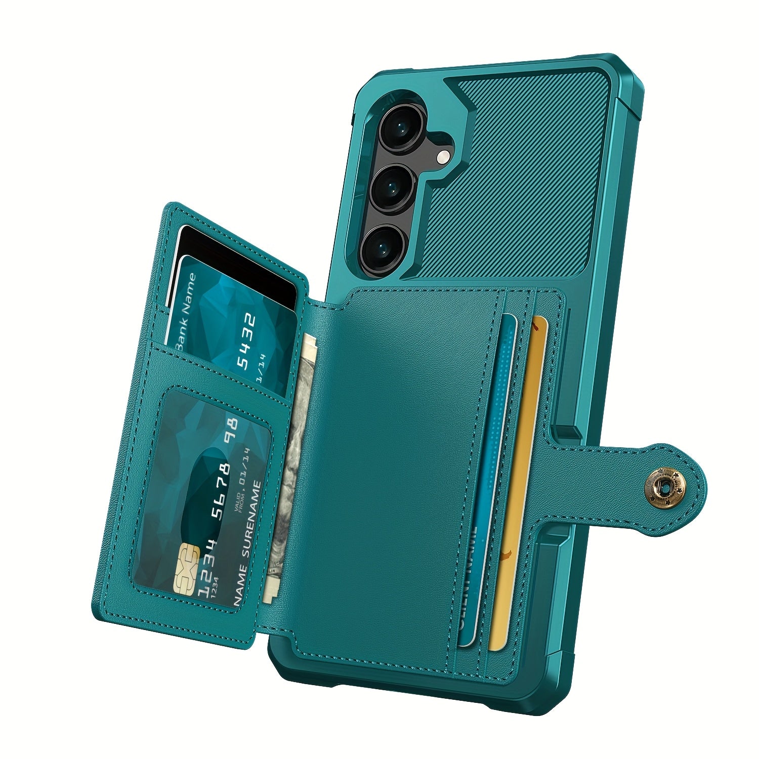 Faux Leather Card Holder Phone Case for Galaxy A55 5G A35 5G with Card Slot Shockproof Durable TPU Flip Wallet