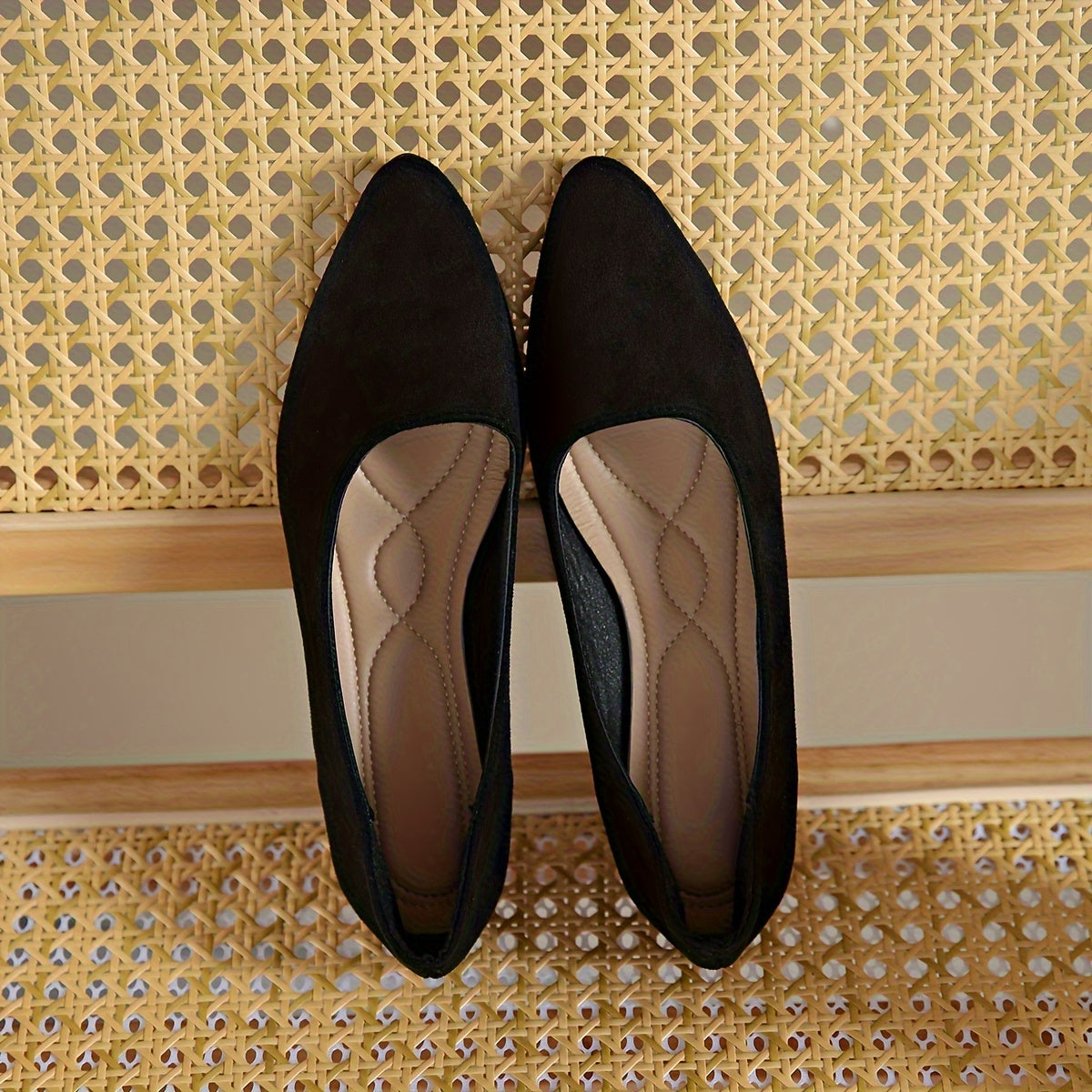 Women's Pointed Toe Mary Jane Flats Black All-Season Comfort