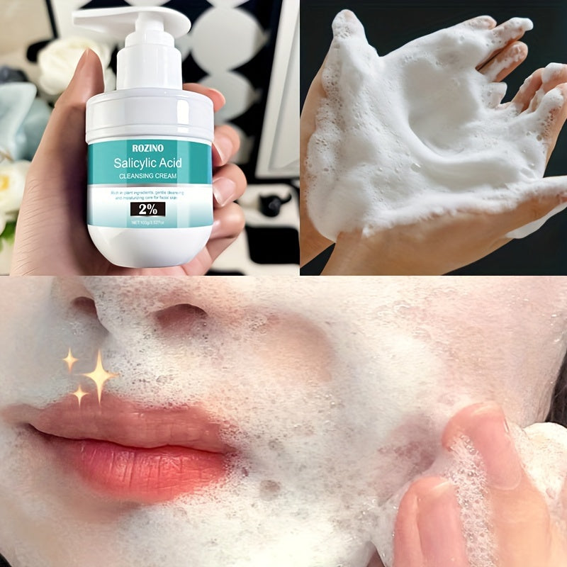 ROZINO Salitsil kislotasi tozalovchi kremi alkogolsiz yuz kremidir, u terini chuqur tozalaydi, namlaydi va oziqlantiradi. Barcha teri turlari uchun mos keladi, unda jo'xori va glicerin mavjud.