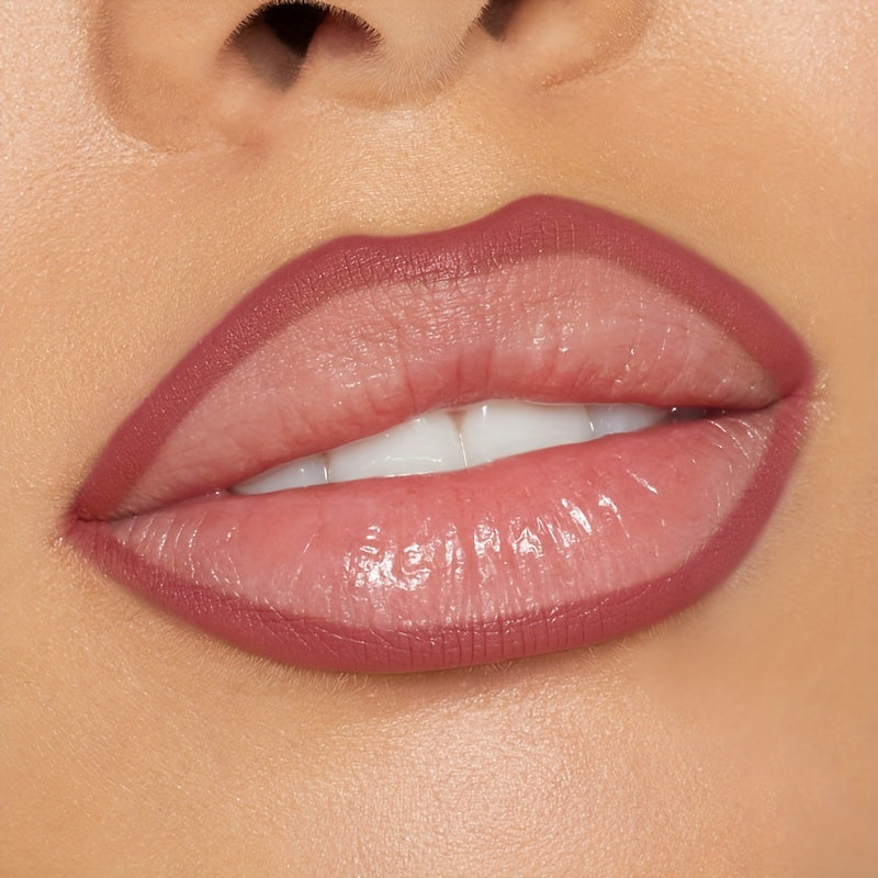 Set de lápiz labial mate y perfilador de labios para mujer, 12 colores nude berry, de larga duración