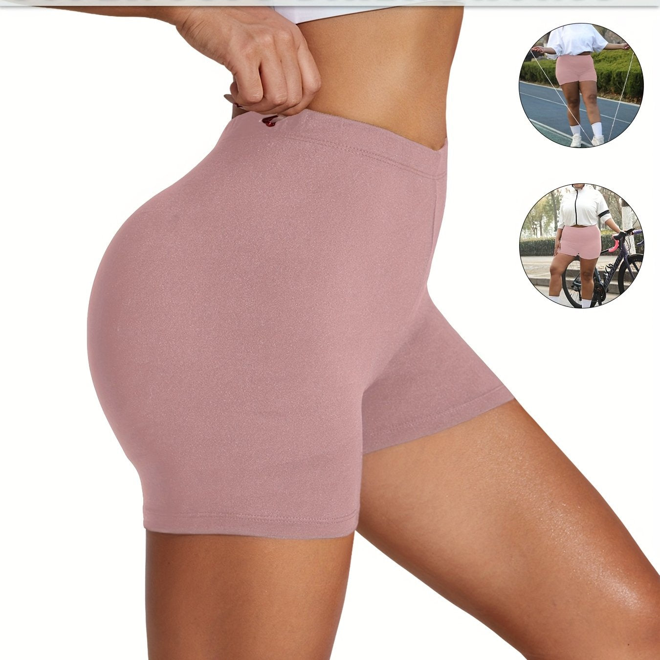 Plus Size Women’s Biker Shorts Soft Tummy Control No-See-Through Workout
