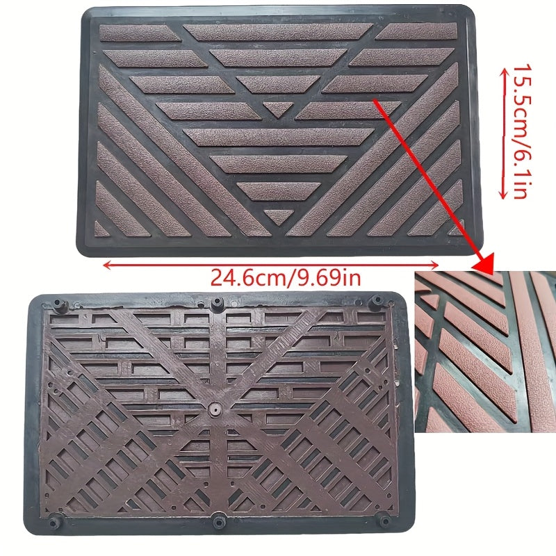 Car Floor Mat Non-Slip Wear-Resistant Pedal Pad Diamond Pattern 24.6x15.5cm