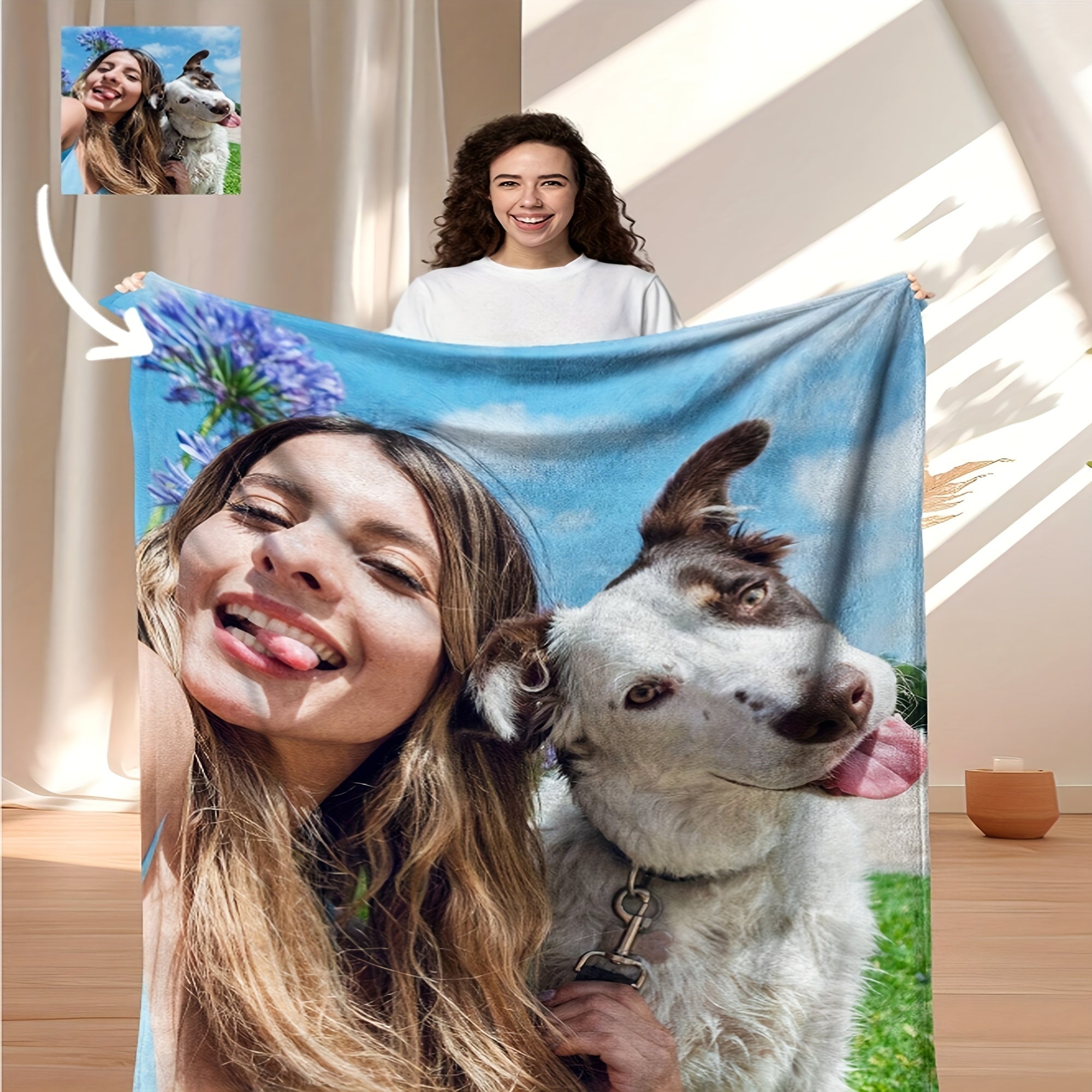 Custom 3D Digital Print Flannel Blanket Hypoallergenic Soft Tear-Resistant Lightweight Gift for Bed Sofa Camping