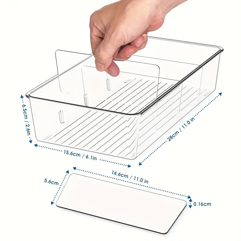 Oziq-ovqat saqlash tashkilotchilari qutilari, olib tashlanadigan atıştırmalıklar uchun likopcha bilan, oshxona va shkaflar uchun