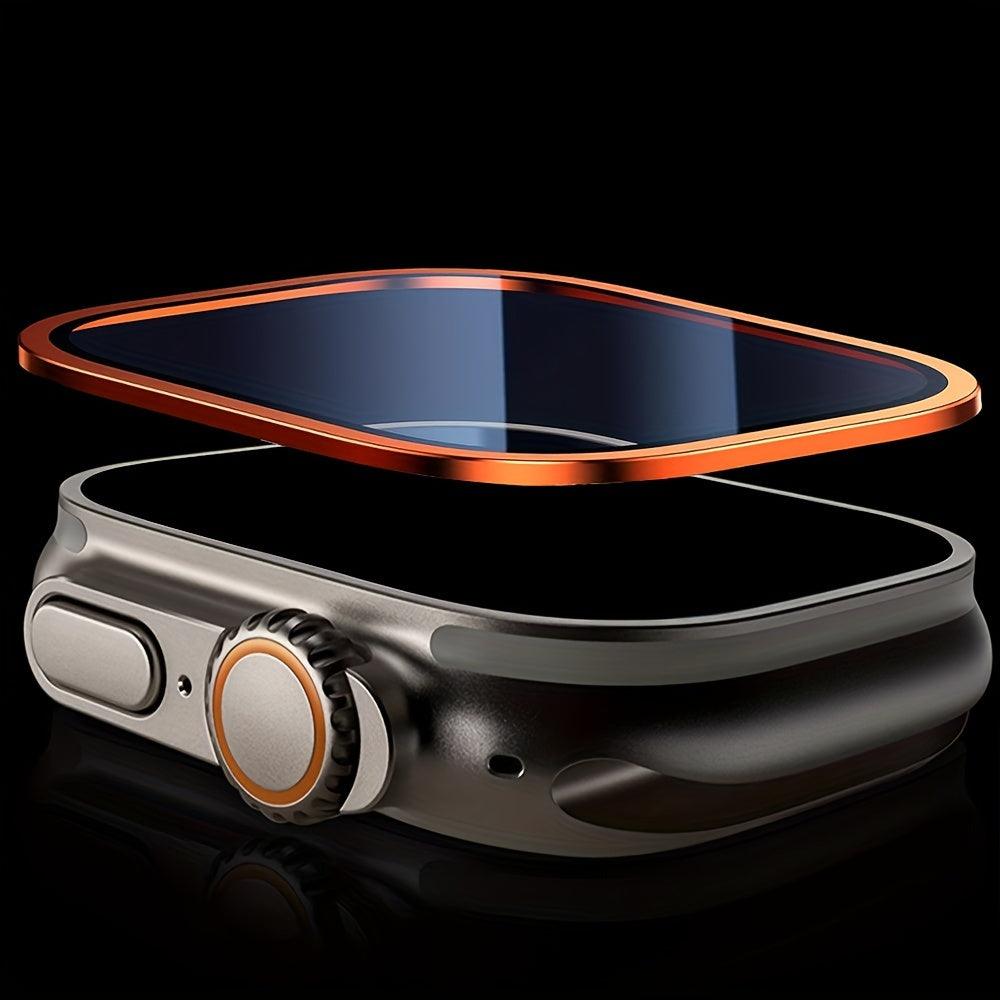 Apple Watch Ultra Screen Protectors and Titanium Frame Set 49mm 9H Tempered Glass Waterproof