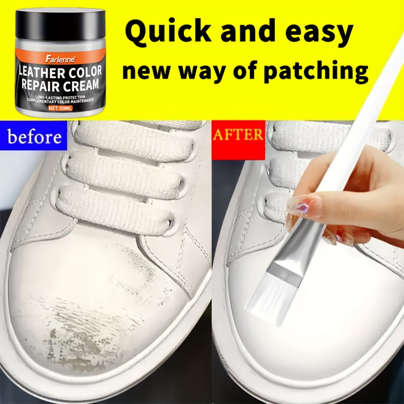 White Faux and Vinyl Shoe Repair Kit - Color Fixing Cream for Scratches