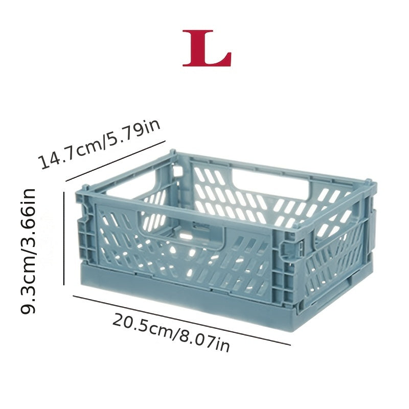 Foldable Plastic Storage Basket for Home Office Organization Multi-Functional Shelf Bin