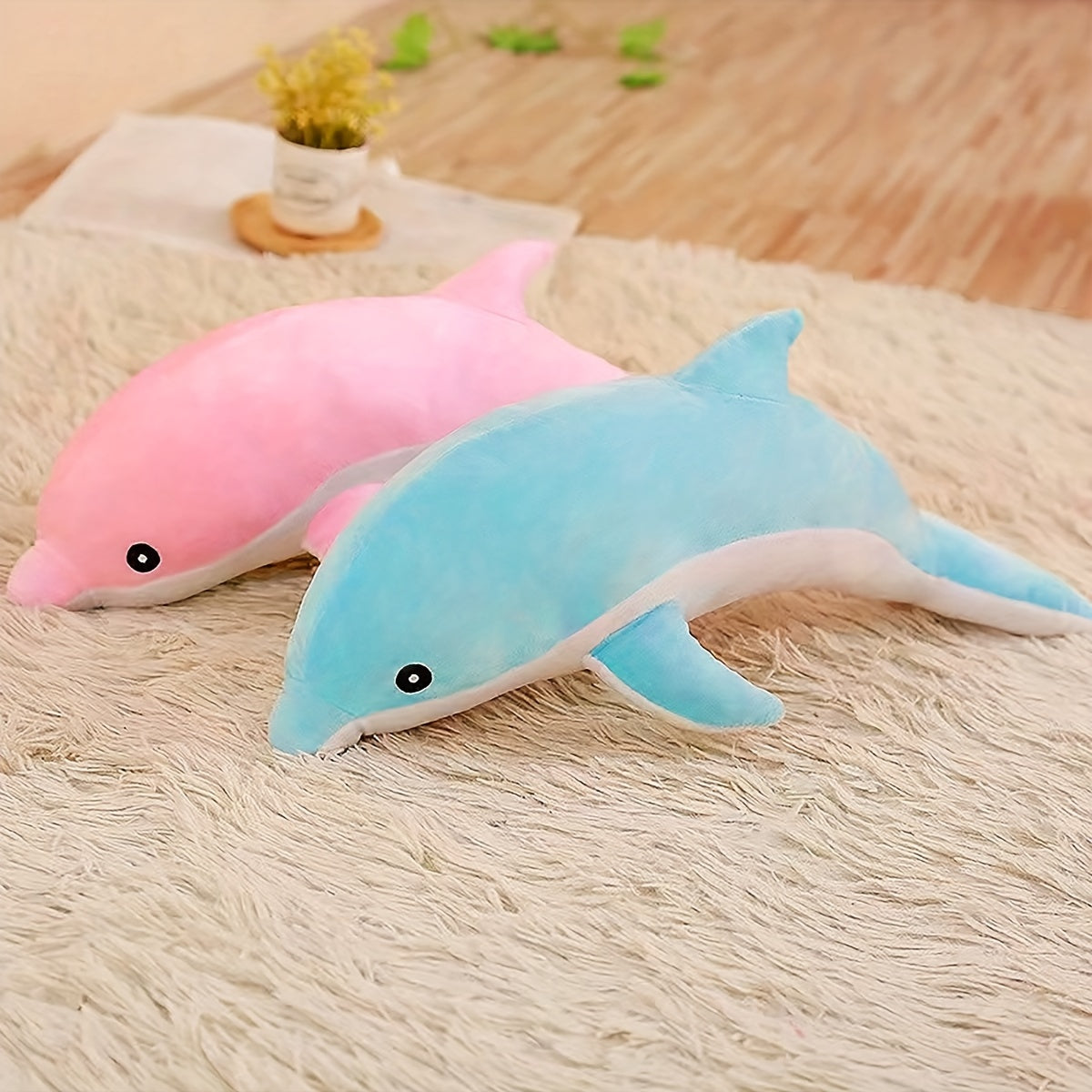 Dolphin Plush Toy for Medium Dogs Soft Durable Fabric Interactive Pet Toy
