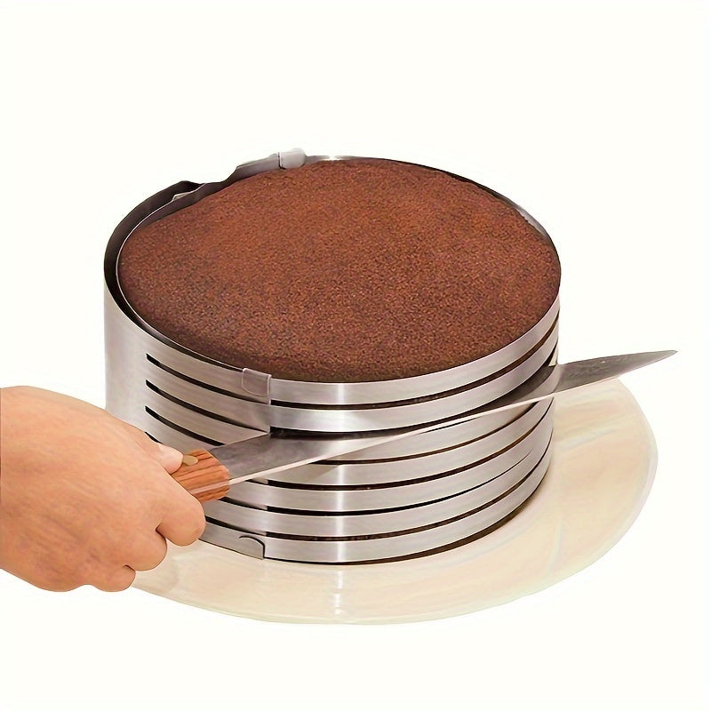 Cake Slicing Tool Adjustable Stainless Steel Cake Cutter Ring 7 Levels