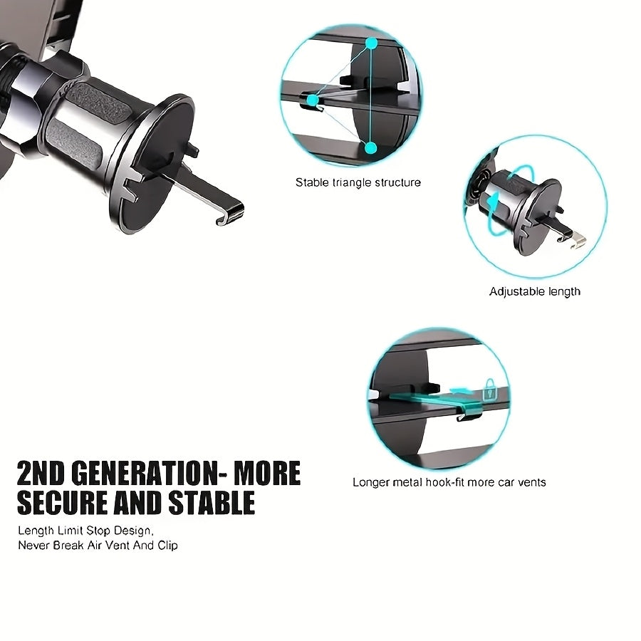 Soporte universal para teléfono de coche con clip de ventilación ajustable, pinza no impermeable de ABS