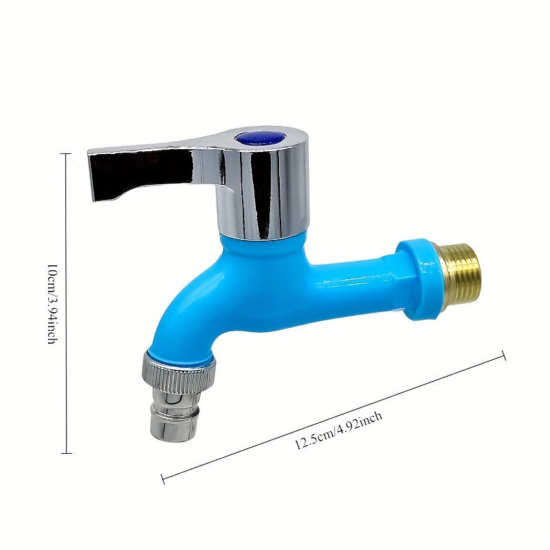 Plastic Single Cold Water Tap Chrome Handles Black Blue Green White Red Orange