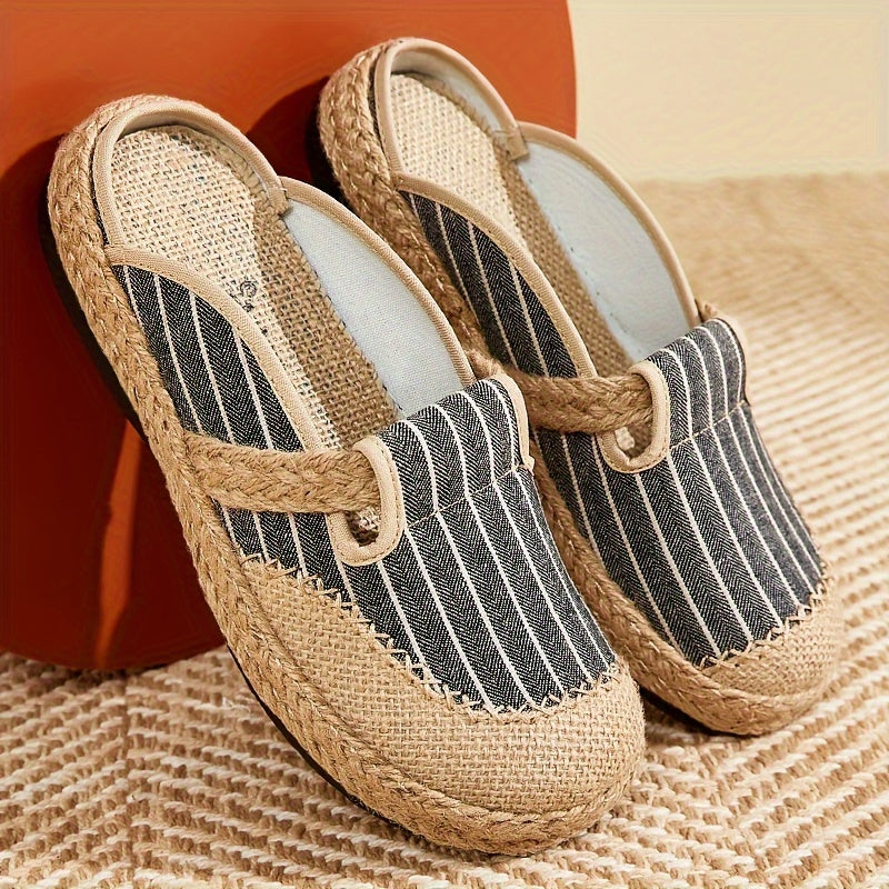 Women’s Slip-On Shoes Floral Pattern Brown Blue Beige Casual Flats