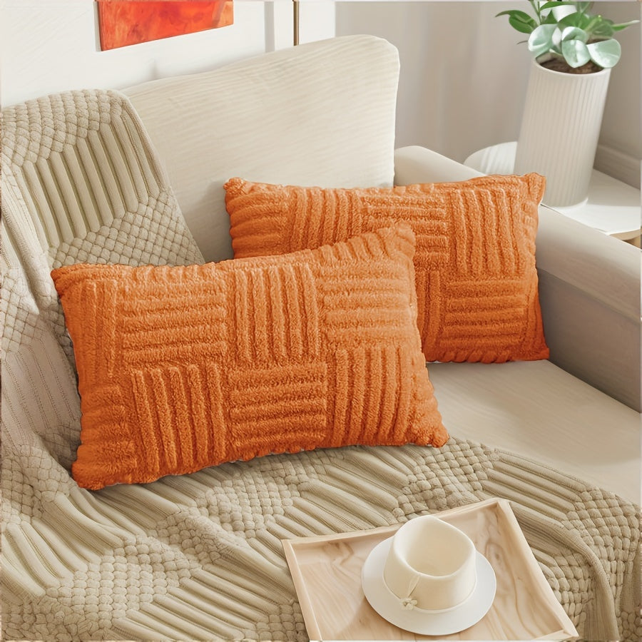 Boho Stripe Decorative Pillow Covers for Couch and Bed Set of 2 High-Quality Farmhouse Style