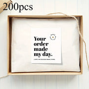 White Coated Thank You Cards Rectangular 200 Count for Customer Appreciation