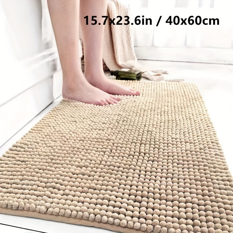 Thick Bathroom Rug Non-Slip Soft Polyester PVC Backing Kitchen Mat