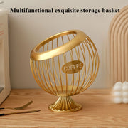 Metall Qahva Kapsulasi Saqlash Savati - Quruq Mevalar, Shirinliklar va Boshqalar uchun Nafis Stol Ko'rsatkichi