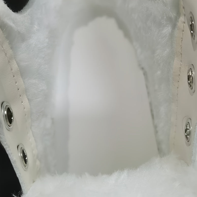 Women's Plush-Lined Ankle Boots Microfiber Winter Snow Casual Outdoor