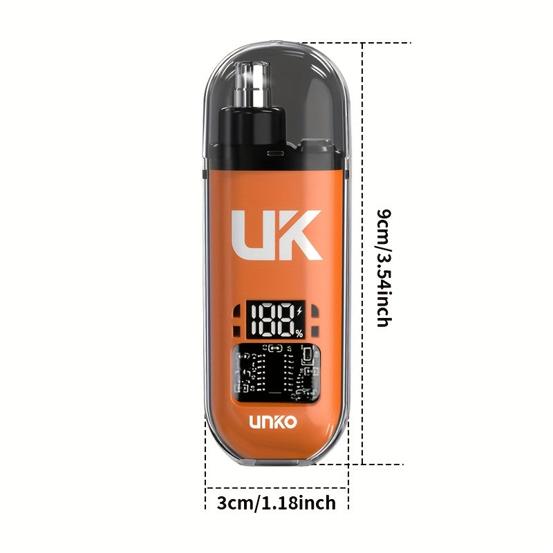 Unisex Stainless Steel Electric Nose Hair Trimmer with LED Display