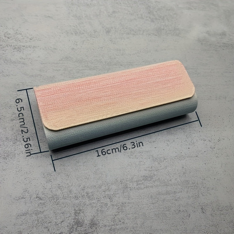 Estuche de gafas con degradado para mujer, de PVC resistente y elegante, para almacenamiento de gafas