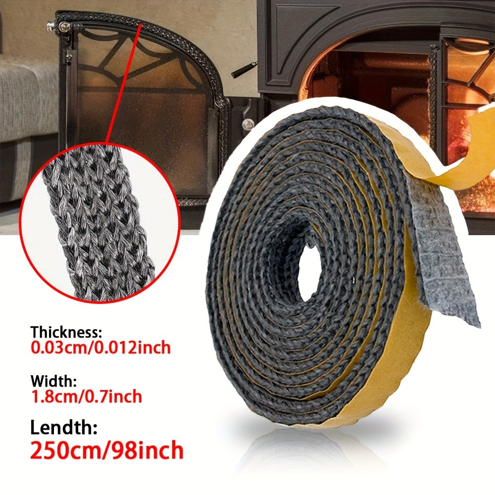 High-Temperature Fireplace Sealing Rope 1.8cm Wide 2.5M Length