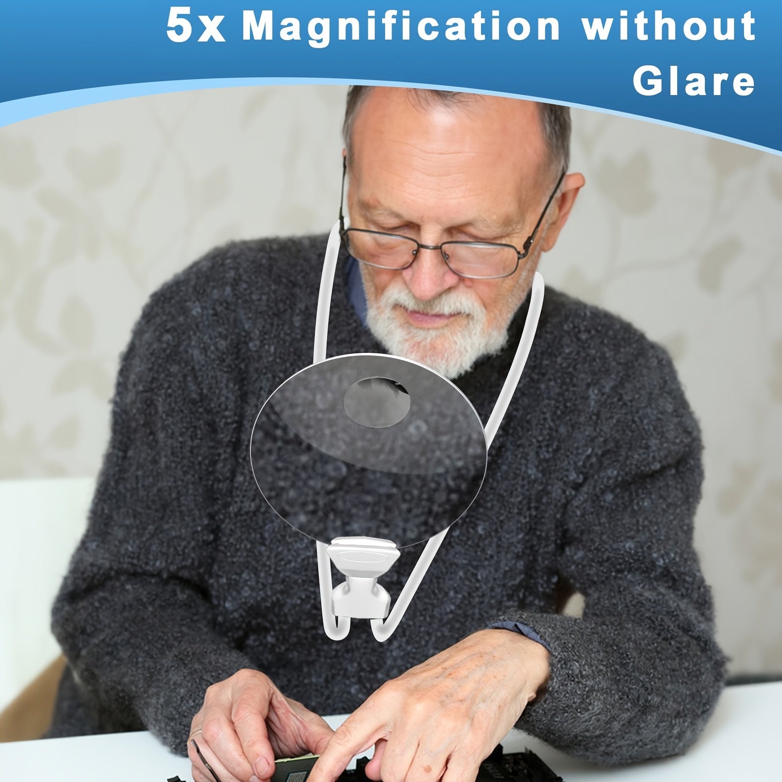 Lupa de lectura grande para personas mayores con aumento de 5X y 10X