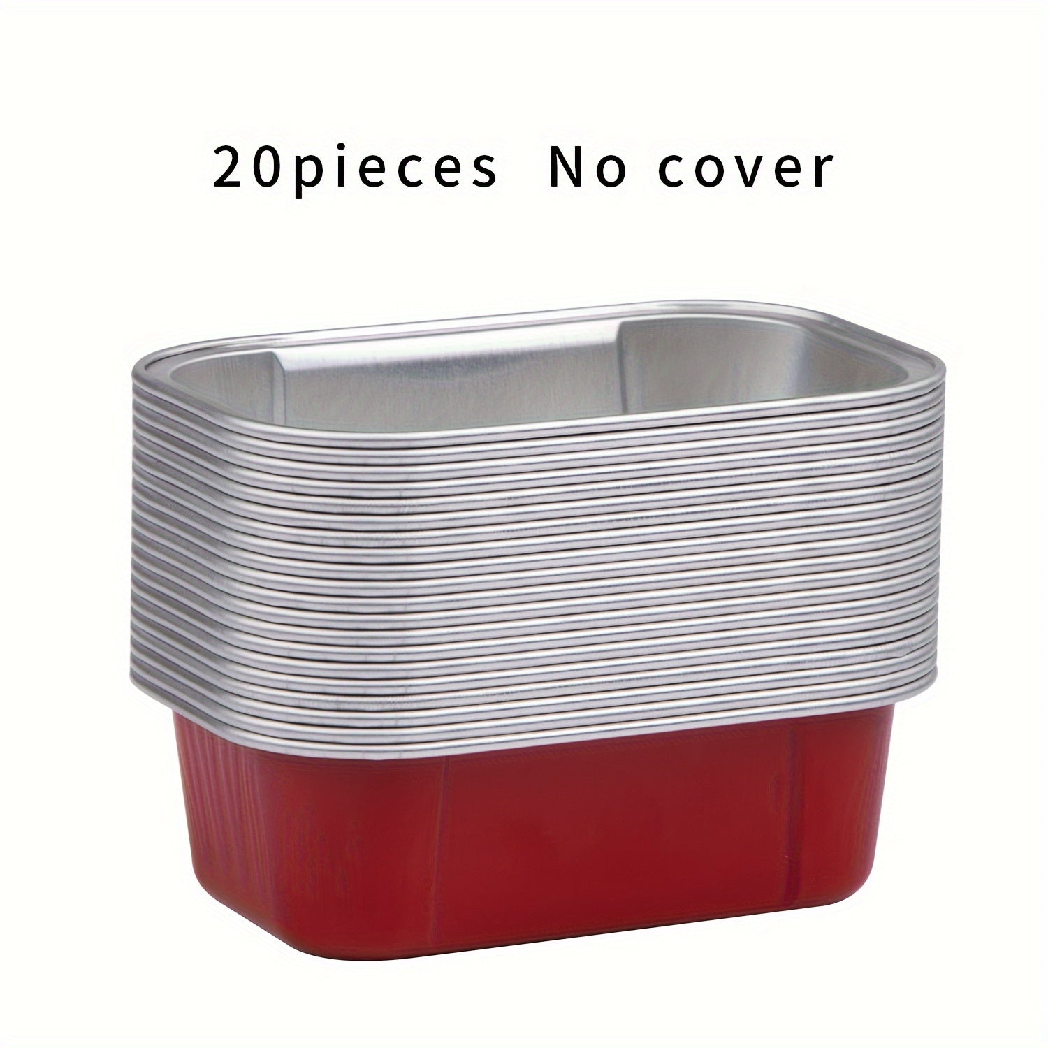 Pack de 20 copas mini cuadradas de aluminio coloridas para postres de 10.92x7.11 cm con tapas